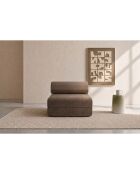Poltrona trasformabile e modulare in velluto a coste Lincoln taupe - 95x95x70,5 cm