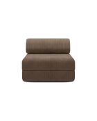 Poltrona trasformabile e modulare in velluto a coste Lincoln taupe - 95x95x70,5 cm