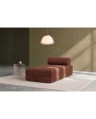 Méridienne convertible et modulable en velours côtelé xl Tilia terracotta - 190x95x70,5 cm