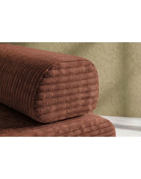Méridienne convertible et modulable en velours côtelé xl Tilia terracotta - 190x95x70,5 cm