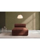 Méridienne convertible et modulable en velours côtelé xl Tilia terracotta - 190x95x70,5 cm