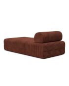 Méridienne convertible et modulable en velours côtelé xl Tilia terracotta - 190x95x70,5 cm