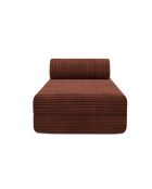 Méridienne convertible et modulable en velours côtelé xl Tilia terracotta - 190x95x70,5 cm