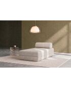 Méridienne convertible et modulable en velours côtelé Lincoln blanche - 190x95x70,5 cm