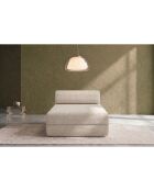 Méridienne convertible et modulable en velours côtelé Lincoln blanche - 190x95x70,5 cm