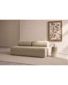 Canapé droit convertible et modulable 3 places en velours côtelé Lincoln beige - 190x95x70,5 cm