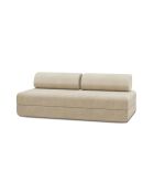 Canapé droit convertible et modulable 3 places en velours côtelé Lincoln beige - 190x95x70,5 cm