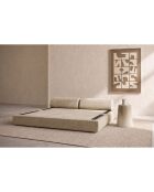 Canapé droit convertible et modulable 3 places en velours côtelé Lincoln beige - 190x95x70,5 cm