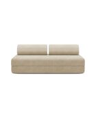 Canapé droit convertible et modulable 3 places en velours côtelé Lincoln beige - 190x95x70,5 cm