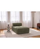 Méridienne convertible et modulable en velours côtelé xl Tilia verte - 190x95x70,5 cm