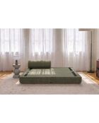 Méridienne convertible et modulable en velours côtelé xl Tilia verte - 190x95x70,5 cm