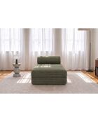 Méridienne convertible et modulable en velours côtelé xl Tilia verte - 190x95x70,5 cm