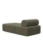 Méridienne convertible et modulable en velours côtelé xl Tilia verte - 190x95x70,5 cm