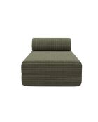 Méridienne convertible et modulable en velours côtelé xl Tilia verte - 190x95x70,5 cm