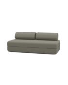 Canapé droit convertible et modulable 3 places en tissu lisse Gemma taupe - 190x95x70,5 cm