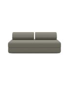 Canapé droit convertible et modulable 3 places en tissu lisse Gemma taupe - 190x95x70,5 cm