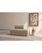 Canapé droit convertible et modulable 2 places en velours côtelé Lincoln beige - 148x95x70,5 cm