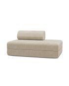 Canapé droit convertible et modulable 2 places en velours côtelé Lincoln beige - 148x95x70,5 cm