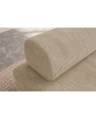 Canapé droit convertible et modulable 2 places en velours côtelé Lincoln beige - 148x95x70,5 cm