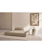 Canapé droit convertible et modulable 2 places en velours côtelé Lincoln beige - 148x95x70,5 cm