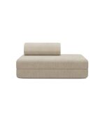 Canapé droit convertible et modulable 2 places en velours côtelé Lincoln beige - 148x95x70,5 cm