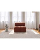 Poltrona Lincoln trasformabile e modulare in velluto a coste in terracotta - 95x95x70,5 cm