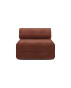 Poltrona Lincoln trasformabile e modulare in velluto a coste in terracotta - 95x95x70,5 cm