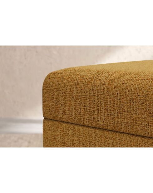 Converteerbare en modulaire voetenbank in gele Coco tweedstof - 95x95x42 cm