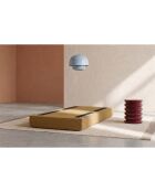 Wandelbarer und modularer Hocker aus gelbem Coco-Tweed - 95x95x42 cm