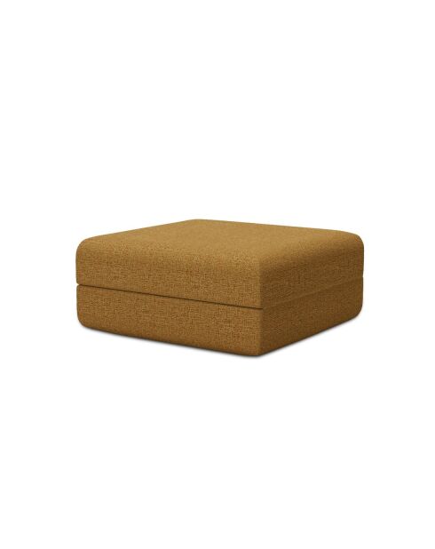 Converteerbare en modulaire voetenbank in gele Coco tweedstof - 95x95x42 cm