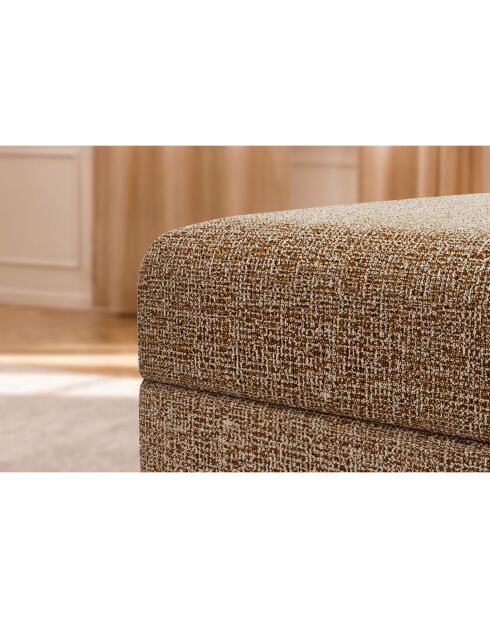 Puf convertible y modular en tela Coco tweed marrón - 95x95x42 cm