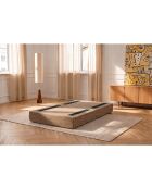 Puf convertible y modular en tela Coco tweed marrón - 95x95x42 cm