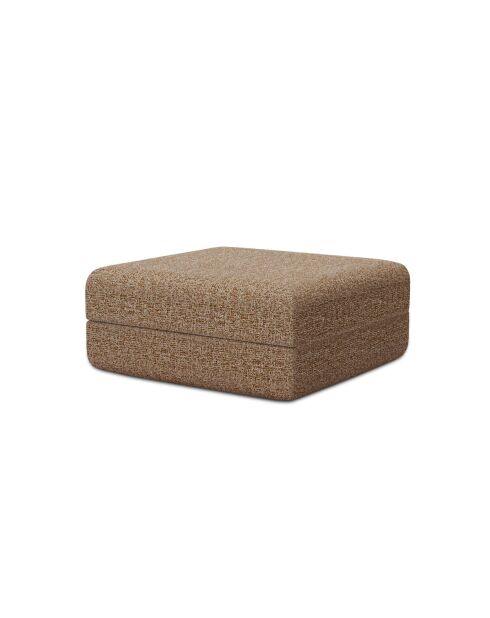 Puf convertible y modular en tela Coco tweed marrón - 95x95x42 cm