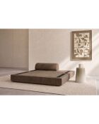 Canapé droit convertible et modulable 2 places en velours côtelé Lincoln taupe - 148x95x70,5 cm