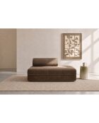 Canapé droit convertible et modulable 2 places en velours côtelé Lincoln taupe - 148x95x70,5 cm