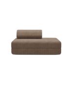 Canapé droit convertible et modulable 2 places en velours côtelé Lincoln taupe - 148x95x70,5 cm