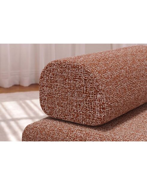 Canapé droit convertible et modulable 3 places en tissu tweed Coco rouge - 190x95x70,5 cm