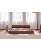 Canapé droit convertible et modulable 3 places en tissu tweed Coco rouge - 190x95x70,5 cm
