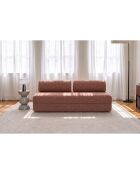 Canapé droit convertible et modulable 3 places en tissu tweed Coco rouge - 190x95x70,5 cm