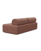 Canapé droit convertible et modulable 3 places en tissu tweed Coco rouge - 190x95x70,5 cm