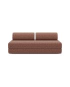 Canapé droit convertible et modulable 3 places en tissu tweed Coco rouge - 190x95x70,5 cm