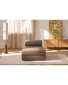 Méridienne convertible et modulable en tissu tweed Coco marron - 190x95x70,5 cm