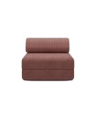 Roze converteerbare en modulaire fauteuil van corduroy Lincoln - 95x95x70,5 cm