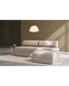 Pouf convertible et modulable en tissu lisse Gemma beige - 95x95x42 cm