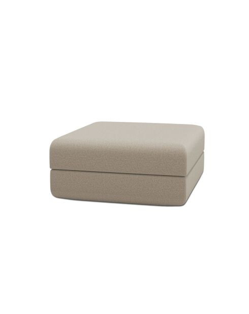 Pouf convertible et modulable en tissu lisse Gemma beige - 95x95x42 cm