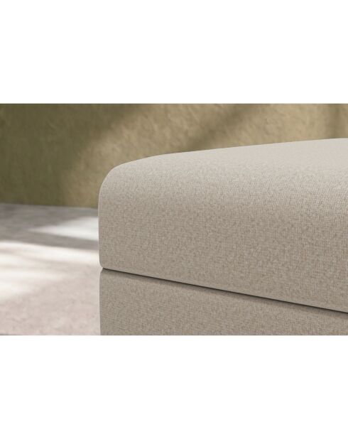 Pouf convertible et modulable en tissu lisse Gemma beige - 95x95x42 cm