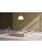 Pouf convertible et modulable en tissu lisse Gemma beige - 95x95x42 cm