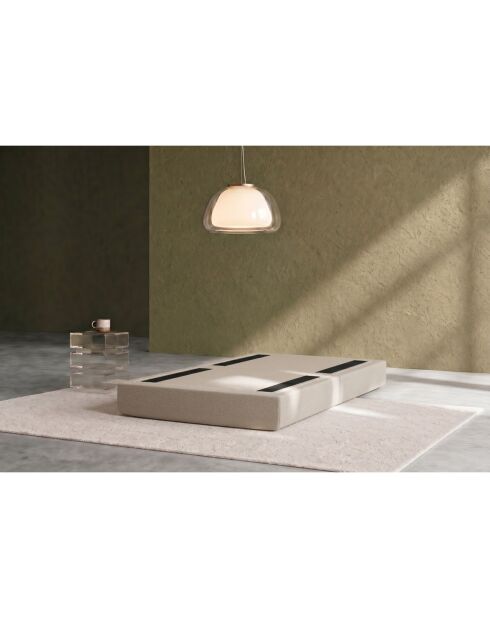 Pouf convertible et modulable en tissu lisse Gemma beige - 95x95x42 cm