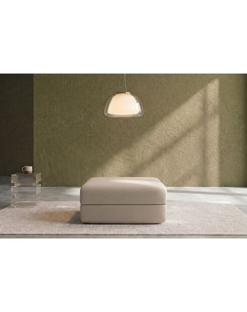Pouf convertible et modulable en tissu lisse Gemma beige - 95x95x42 cm