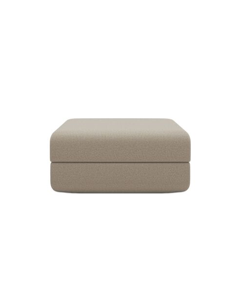Pouf convertible et modulable en tissu lisse Gemma beige - 95x95x42 cm